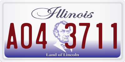IL license plate A043711