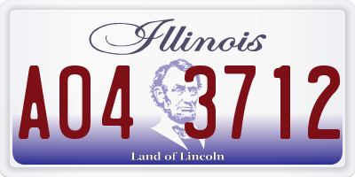 IL license plate A043712
