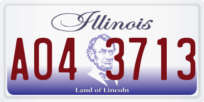 IL license plate A043713