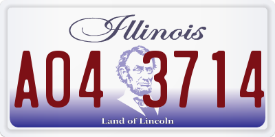 IL license plate A043714