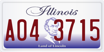 IL license plate A043715