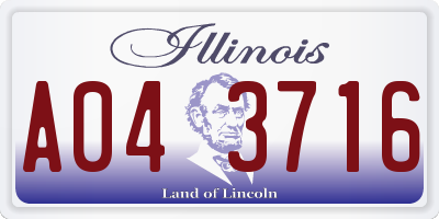 IL license plate A043716