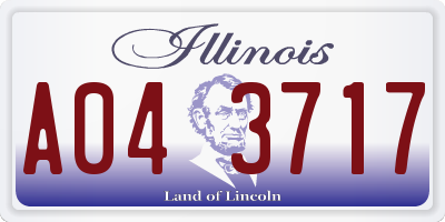 IL license plate A043717