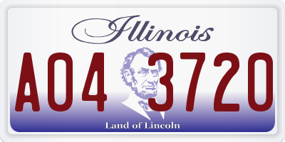 IL license plate A043720