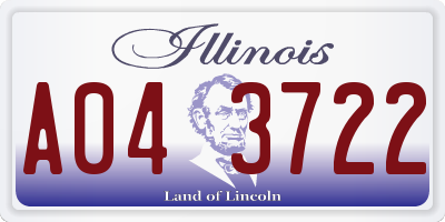 IL license plate A043722