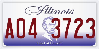 IL license plate A043723
