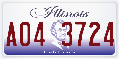 IL license plate A043724
