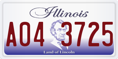 IL license plate A043725