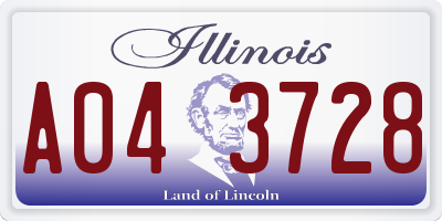 IL license plate A043728