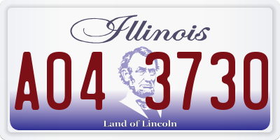IL license plate A043730
