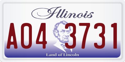 IL license plate A043731
