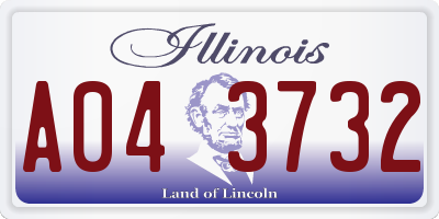 IL license plate A043732