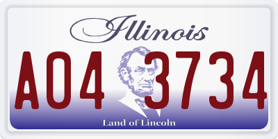 IL license plate A043734
