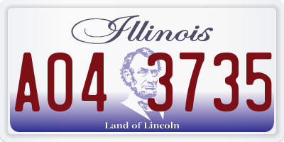 IL license plate A043735