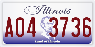 IL license plate A043736