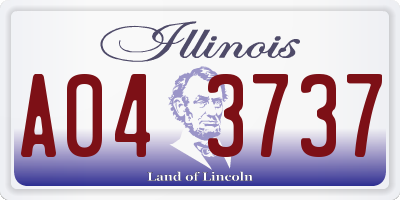IL license plate A043737