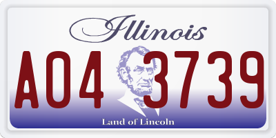 IL license plate A043739