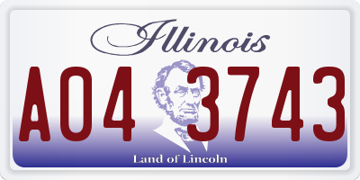 IL license plate A043743