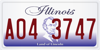 IL license plate A043747
