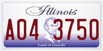 IL license plate A043750