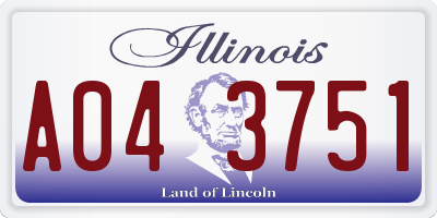IL license plate A043751