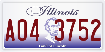 IL license plate A043752