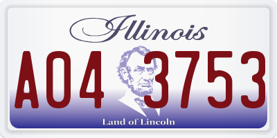 IL license plate A043753