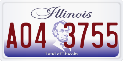 IL license plate A043755