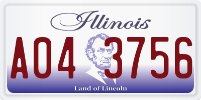 IL license plate A043756