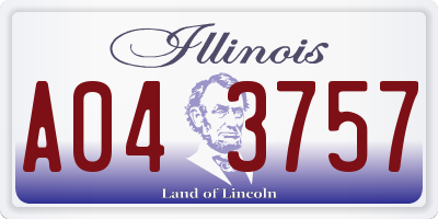 IL license plate A043757