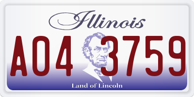 IL license plate A043759
