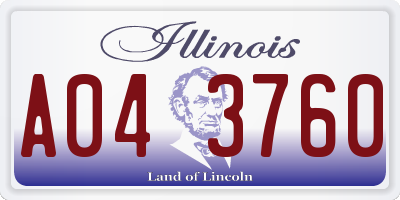 IL license plate A043760