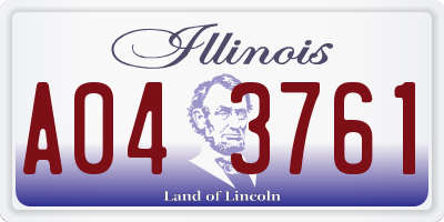 IL license plate A043761