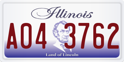 IL license plate A043762