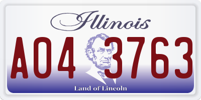 IL license plate A043763