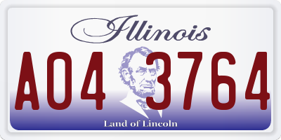IL license plate A043764