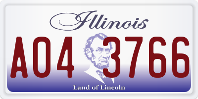 IL license plate A043766