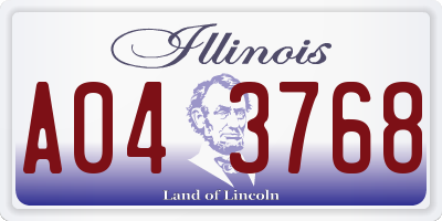 IL license plate A043768