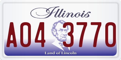 IL license plate A043770