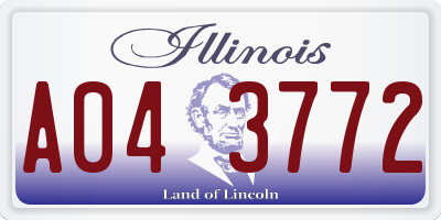 IL license plate A043772
