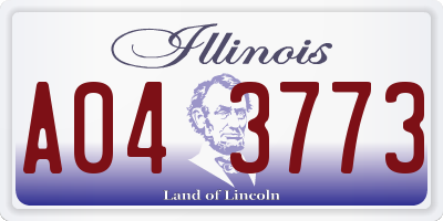 IL license plate A043773