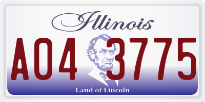 IL license plate A043775