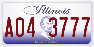 IL license plate A043777