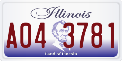 IL license plate A043781
