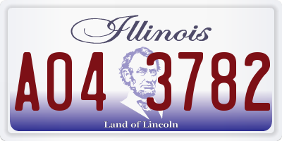 IL license plate A043782