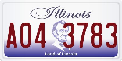 IL license plate A043783