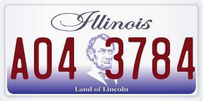 IL license plate A043784
