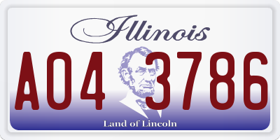 IL license plate A043786