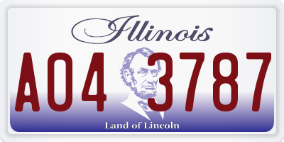 IL license plate A043787