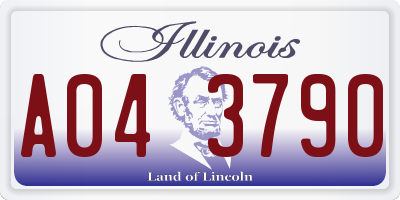 IL license plate A043790